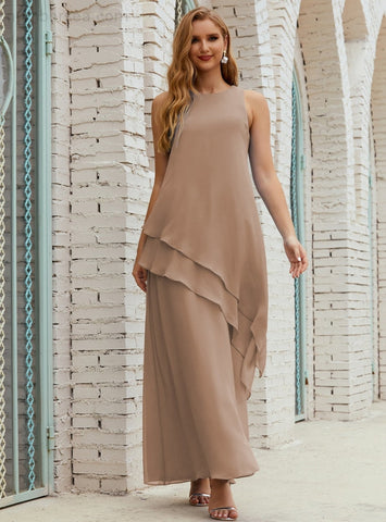 Vestido largo de gasa de talla grande para la madre de la novia, vestido de gala para dama de honor, vestido de graduación SY28019