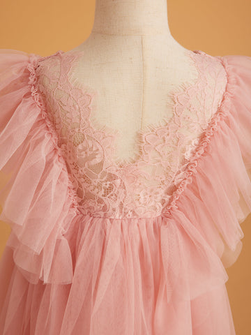 Vestido de tul y encaje hasta el tobillo (2003227816) 