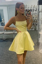 Vestido sencillo de corte A para baile de bienvenida