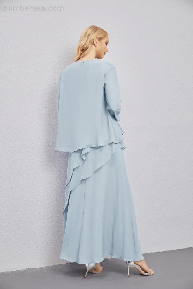 Vestidos de madre de la novia con cárdigan ligero abierto al frente, vestido formal de fiesta 28081 