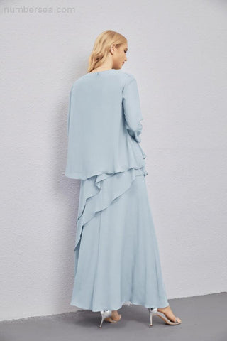 Vestidos de madre de la novia con cárdigan ligero abierto al frente, vestido formal de fiesta 28081 