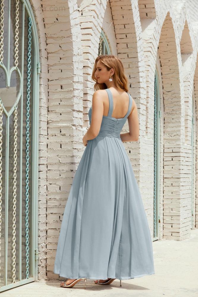 Vestidos de dama de honor con cuello halter, vestido formal de cóctel o de fiesta 28015 
