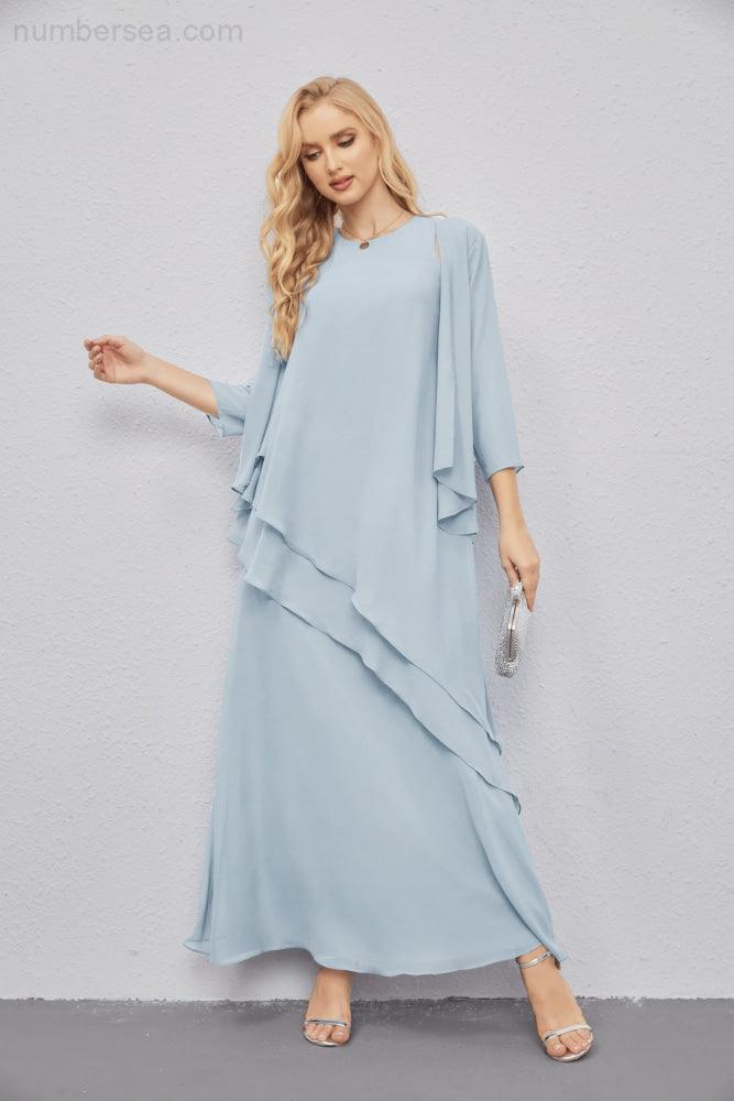 Vestidos de madre de la novia con cárdigan ligero abierto al frente, vestido formal de fiesta 28081 