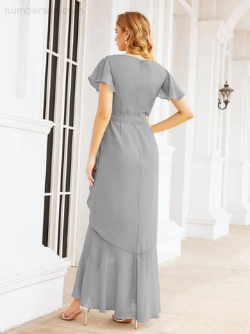 Vestidos de dama de honor Baoleely con volantes, estilo sirena, para fiestas formales, vestidos de noche, bailes de graduación y vestidos de violín 28042