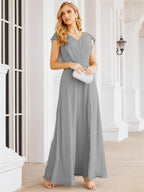 Robe de demoiselle d'honneur Sunnderly, robe de bal formelle à cape, robe dos nu pour la mère de la mariée SY28058 