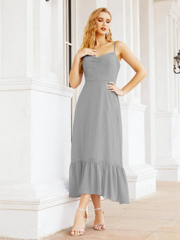 Baoleely Blackless Strap Bridesmaid Dress Ankle Length 28028