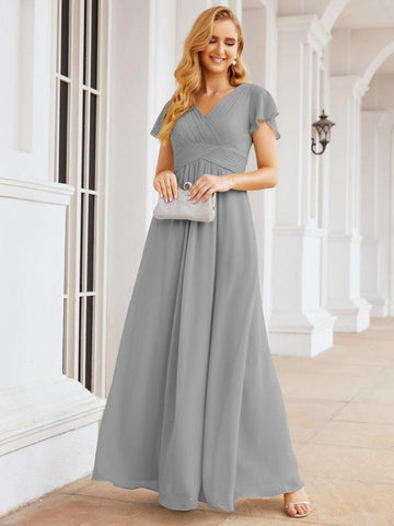 Baoleely Formal Prom Gowns for Mother of The Bride Cap Sleeves Bridesmaid Dress 28047