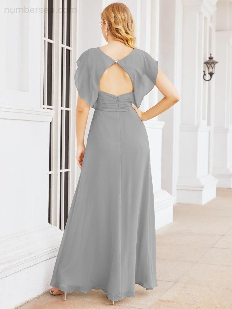 Robe de demoiselle d'honneur Sunnderly, robe de bal formelle à cape, robe dos nu pour la mère de la mariée SY28058 