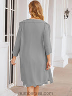 Vestidos de la madre de la novia de Sunderly, vestido de graduación, vestido plisado informal SY28065