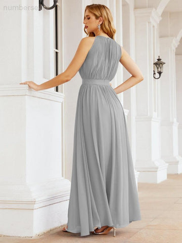 Baoleely Halter Bridesmaid Dress Empire Waist Formal Evening Prom Gown for Mother of The Bride 28030