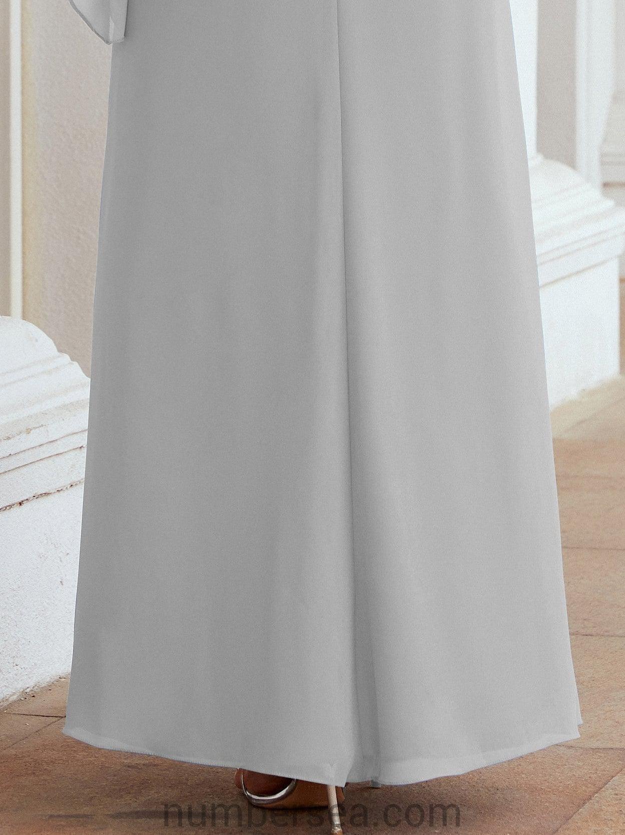 Vestido largo de fiesta formal Sunderly para la madre de la novia con capa de volantes SY28026