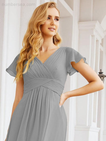 Baoleely Formal Prom Gowns for Mother of The Bride Cap Sleeves Bridesmaid Dress 28047
