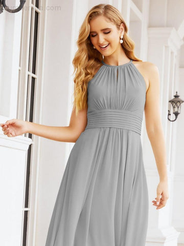 Vestidos de dama de honor Baoleely con escote tipo ojo de cerradura, sin mangas, para fiestas formales de noche y graduación 28043