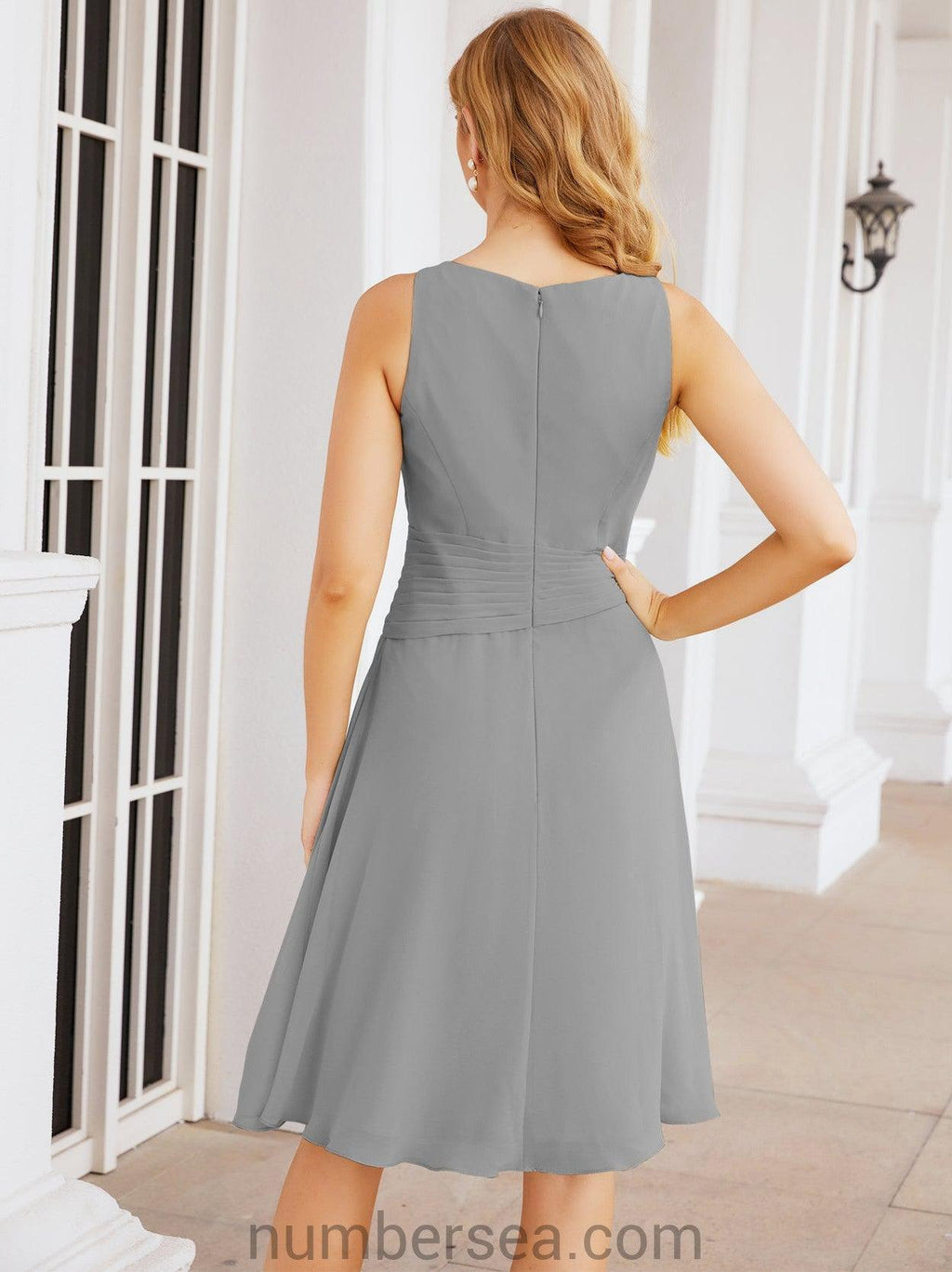 Vestidos de la madre de la novia de Sunderly, vestido de graduación, vestido plisado informal SY28065
