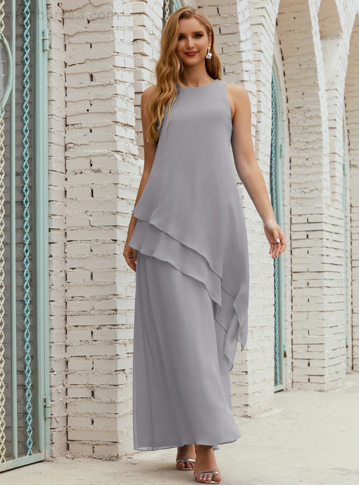 Vestido largo de gasa de talla grande para la madre de la novia, vestido de gala para dama de honor, vestido de graduación SY28019