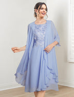 Robes de mère de la mariée trapèze/princesse arrivant au genou 
