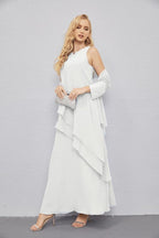 Vestidos de madre de la novia con cárdigan ligero abierto al frente, vestido formal de fiesta 28081 