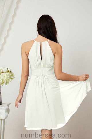 Vestidos de fiesta de bienvenida con cuello halter, vestido formal de cóctel para noche 28011 