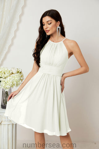 Vestidos de fiesta de bienvenida con cuello halter, vestido formal de cóctel para noche 28011 