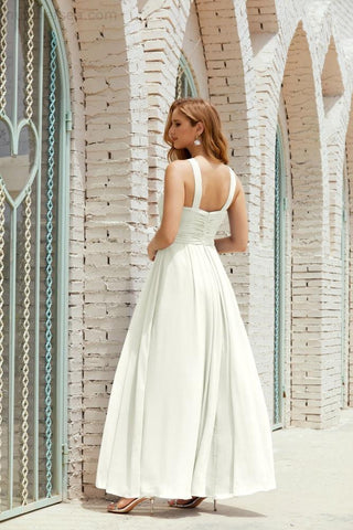 Vestidos de dama de honor con cuello halter, vestido formal de cóctel o de fiesta 28015 