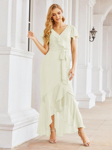 Vestidos de dama de honor Baoleely con volantes, estilo sirena, para fiestas formales, vestidos de noche, bailes de graduación y vestidos de violín 28042