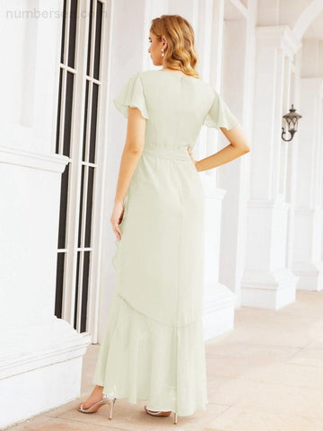 Vestidos de dama de honor Baoleely con volantes, estilo sirena, para fiestas formales, vestidos de noche, bailes de graduación y vestidos de violín 28042