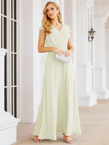 Robe de demoiselle d'honneur Sunnderly, robe de bal formelle à cape, robe dos nu pour la mère de la mariée SY28058 