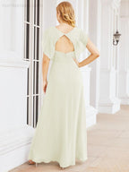 Robe de demoiselle d'honneur Sunnderly, robe de bal formelle à cape, robe dos nu pour la mère de la mariée SY28058 