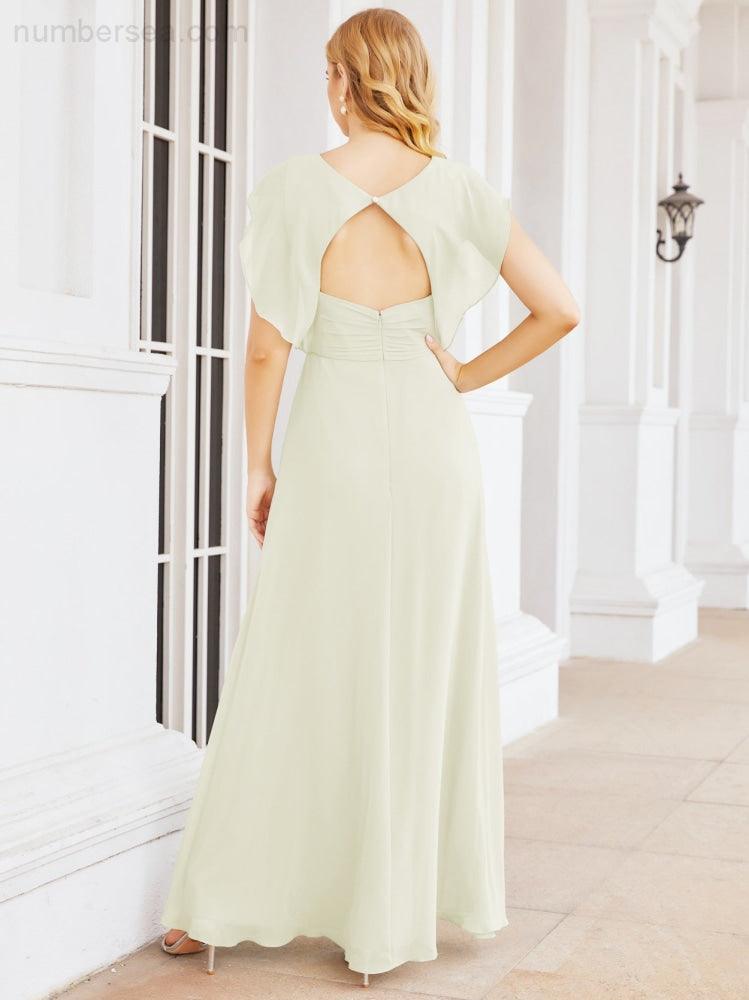 Robe de demoiselle d'honneur Sunnderly, robe de bal formelle à cape, robe dos nu pour la mère de la mariée SY28058 