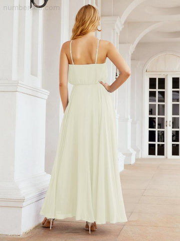 Vestido largo de dama de honor Baoleely con cuello halter, corte A, estilo formal, para jóvenes, modelo 28029