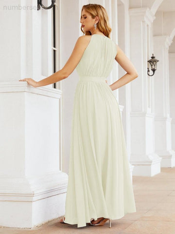 Baoleely Halter Bridesmaid Dress Empire Waist Formal Evening Prom Gown for Mother of The Bride 28030