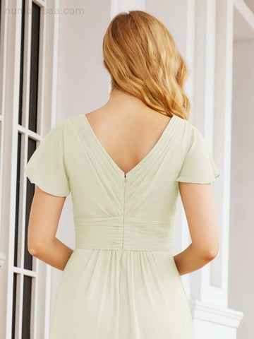 Baoleely Formal Prom Gowns for Mother of The Bride Cap Sleeves Bridesmaid Dress 28047