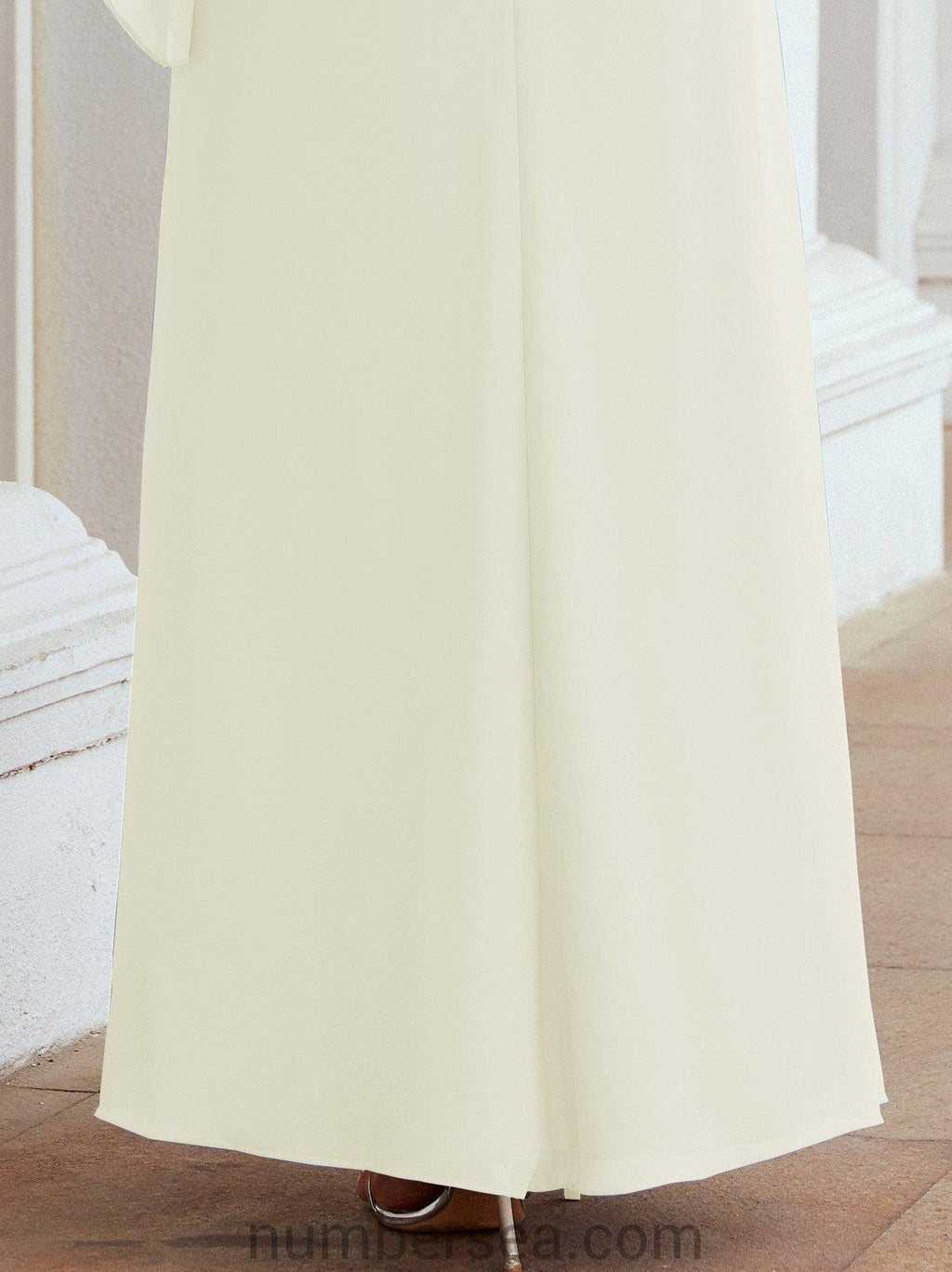 Vestido largo de fiesta formal Sunderly para la madre de la novia con capa de volantes SY28026