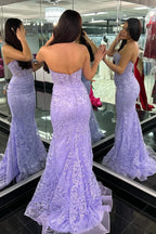 Gorgeous Mermaid Sweetheart Black Corset Prom Dress with Appliques