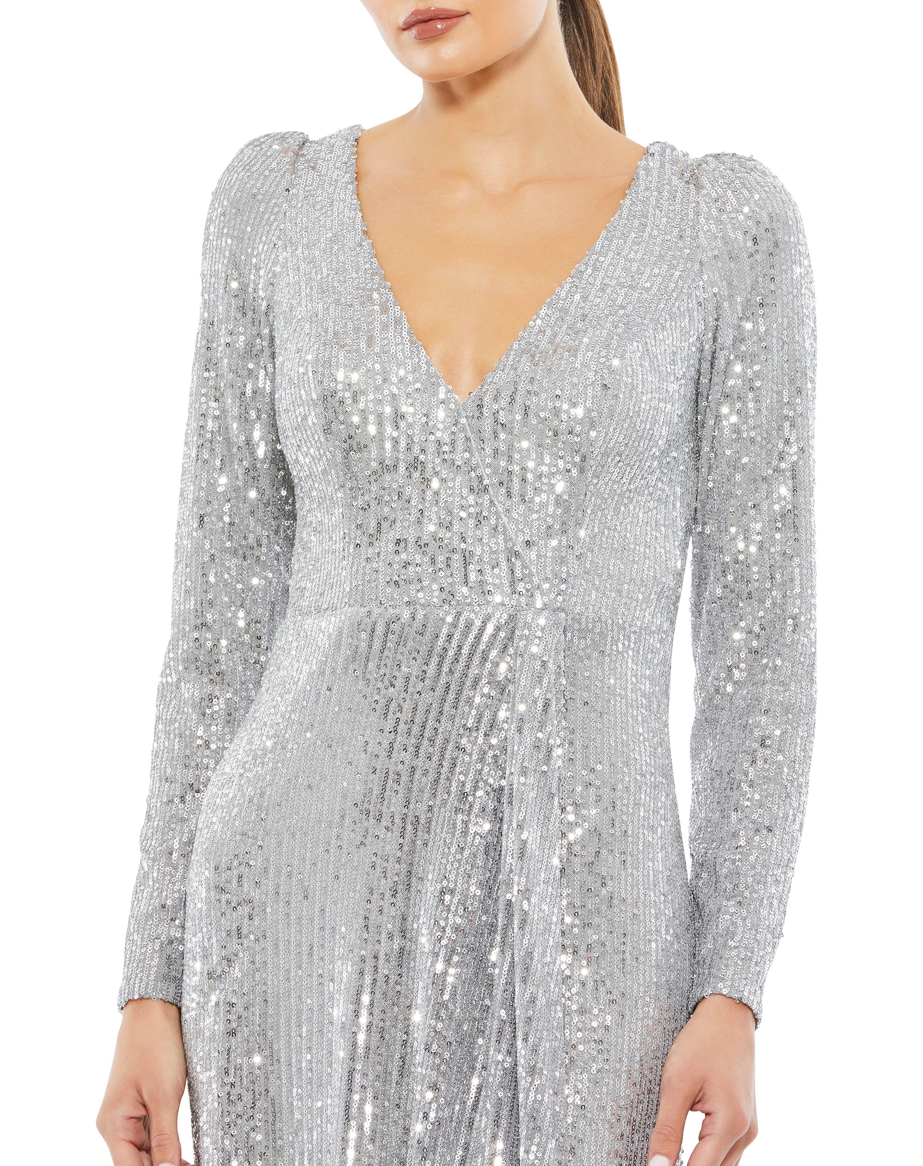 Prom Long Sleeve High Low Dress