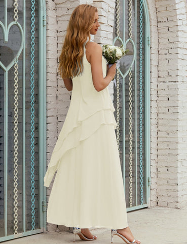 Vestido largo de gasa de talla grande para la madre de la novia, vestido de gala para dama de honor, vestido de graduación SY28019