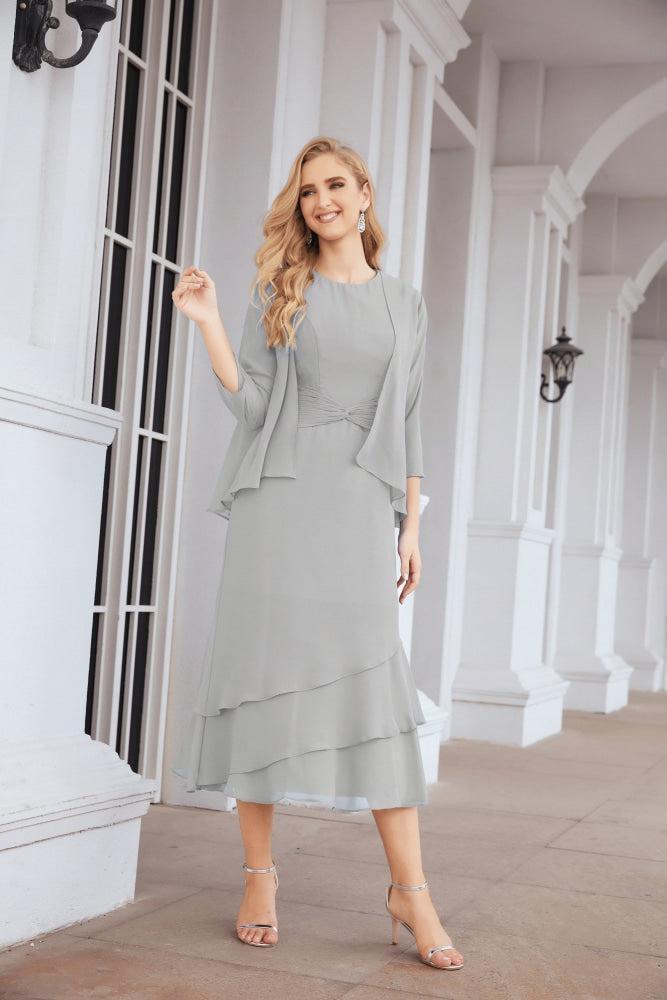 Robe de soirée deux pièces Sunnderly, coupe trapèze, pour la mère de la mariée, référence SY28072