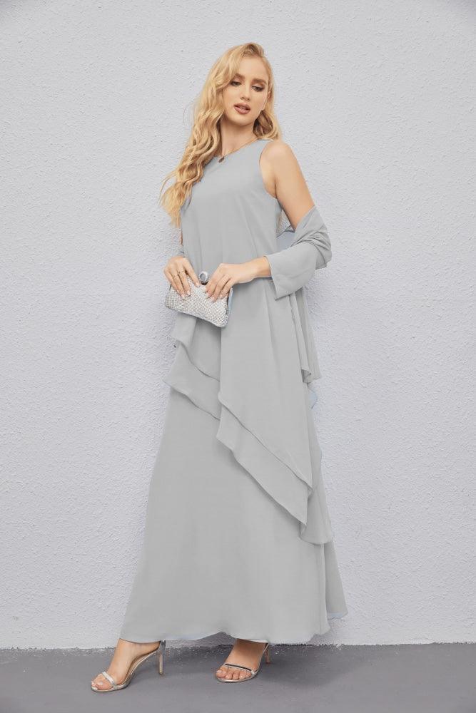 Vestidos de madre de la novia con cárdigan ligero abierto al frente, vestido formal de fiesta 28081 