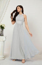 Robe de soirée formelle Baoleely en mousseline de soie, col licou, longue, sans manches, robe de demoiselle d'honneur 2802 