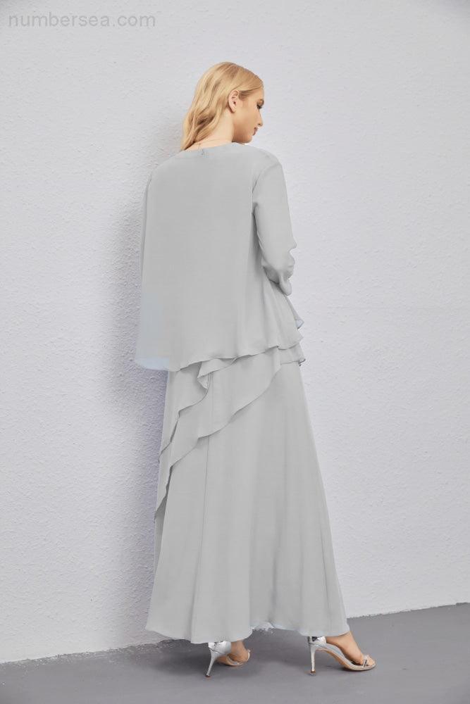 Vestidos de madre de la novia con cárdigan ligero abierto al frente, vestido formal de fiesta 28081 