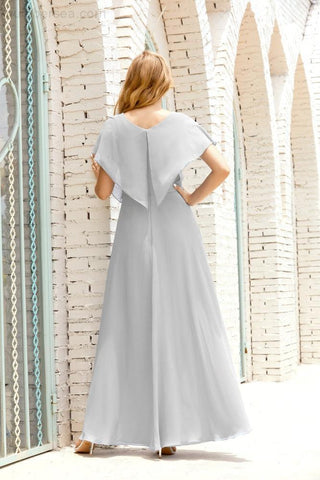 Vestido Baoleely para la madre de la novia, talla grande, escote en V, largo hasta el suelo, formal, para invitada de boda 28020