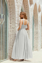 Vestidos de dama de honor con cuello halter, vestido formal de cóctel o de fiesta 28015 