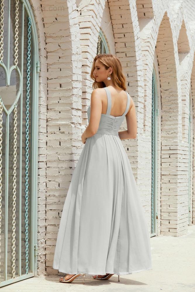 Vestidos de dama de honor con cuello halter, vestido formal de cóctel o de fiesta 28015 