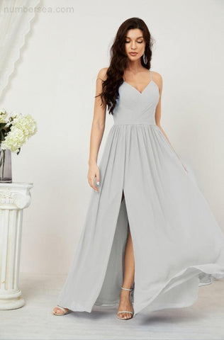 Vestidos de dama de honor con cuello alto Baoleely, de gasa, largos, corte en A, vestido formal de fiesta para boda, fiesta de noche 2801 