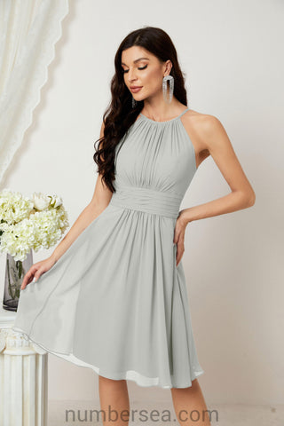 Vestidos de fiesta de bienvenida con cuello halter, vestido formal de cóctel para noche 28011 
