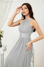 Robe de soirée formelle Baoleely en mousseline de soie, col licou, longue, sans manches, robe de demoiselle d'honneur 2802 