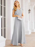 Robe de demoiselle d'honneur Sunnderly, robe de bal formelle à cape, robe dos nu pour la mère de la mariée SY28058 