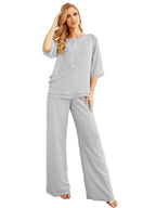 Baoleely Élégante robe mère de la mariée 2 pièces, grande taille, pantalon, volants, couches argentées, peignoir 28064