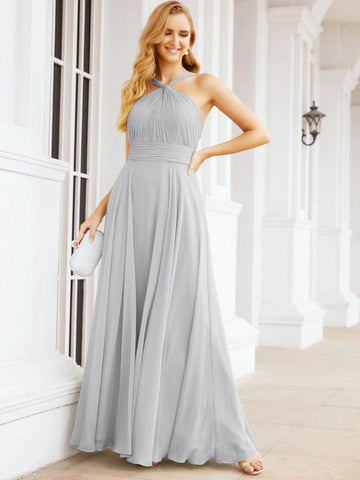 Baoleely Crisscross Halter Bridesmaid Dresses for Party Wedding Evening Prom Maxi Ball Gowns 28053