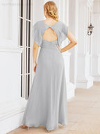 Robe de demoiselle d'honneur Sunnderly, robe de bal formelle à cape, robe dos nu pour la mère de la mariée SY28058 